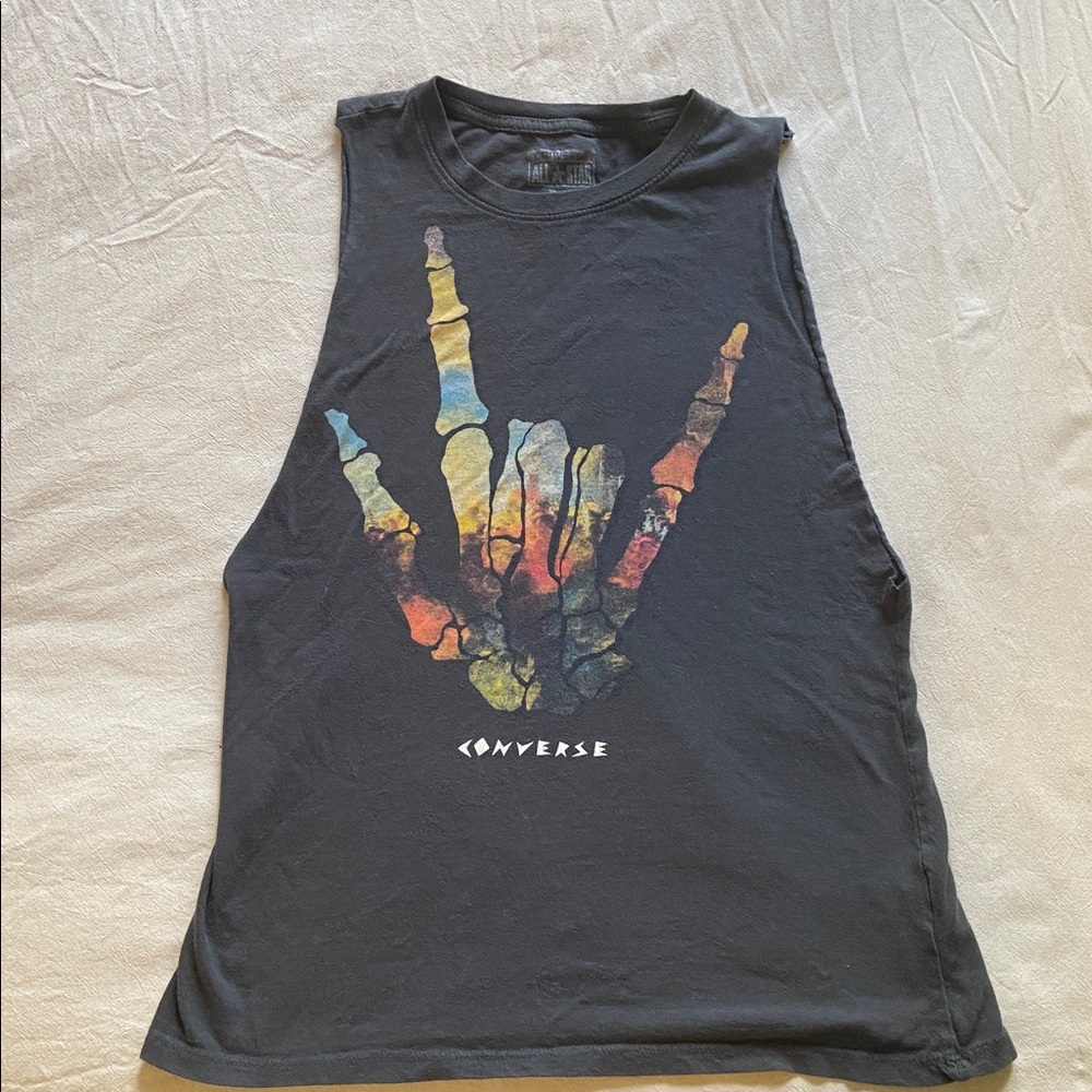 Converse rock on muscle tee
